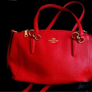 Coach red handbag